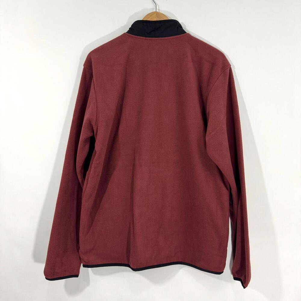 Columbia Men’s Size Large Spice Red Black Sequoia Grove Half Zip Fleece Pullover - Picture 8 of 8